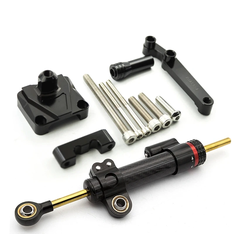 For Kawasaki NINJA 250R Ninja250R EX250 2008 2009 2010 2011 2012 Fiber Carbon Steering Damper Stabilizer Mounting Bracket Kit