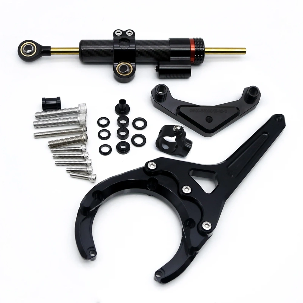 For Suzuki GSXS GSX-S 1000 GSXS1000 GSX-S1000F 2016-2023 Fiber Carbon Steering Damper Stabilizer Bracket Support Mounting Kit
