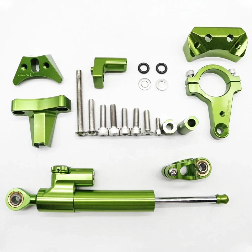 Fiber Carbon Steering Damper Stabilizer Motorcycle For Kawasaki Ninja 400 2018-2022 2019 2021 Dampers Mount Bracket Support Kit