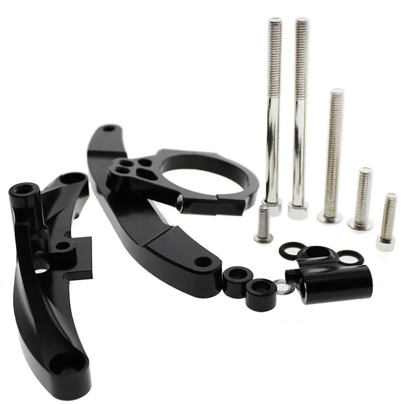 For Yamaha FZ1 FZ1N FAZER 2006-2015 2007 2008 Fiber Carbon Steering Damper Stabilizer Linear Mounting Support Bracket Kit