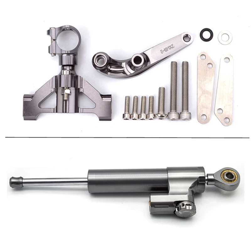 Fiber Carbon Steering Damper Stabilizer Motorcycle For Kawasaki ZX14R ZZR1400 ZX-14R 2006-2020 Dampers Mount Bracket Support Kit