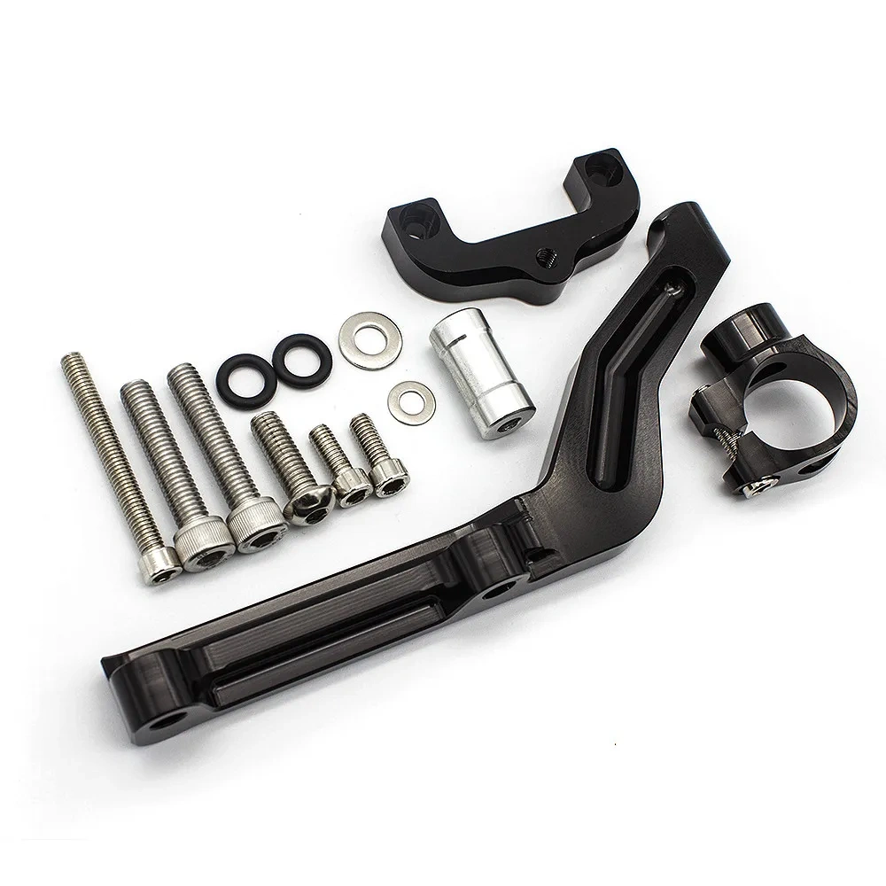 For Kawasaki Z650 Z 650 2017 2018 2019 2020 2021 2022 2023 CNC Carbon Steering Damper Stabilizer Bracket Support Mounting Kit