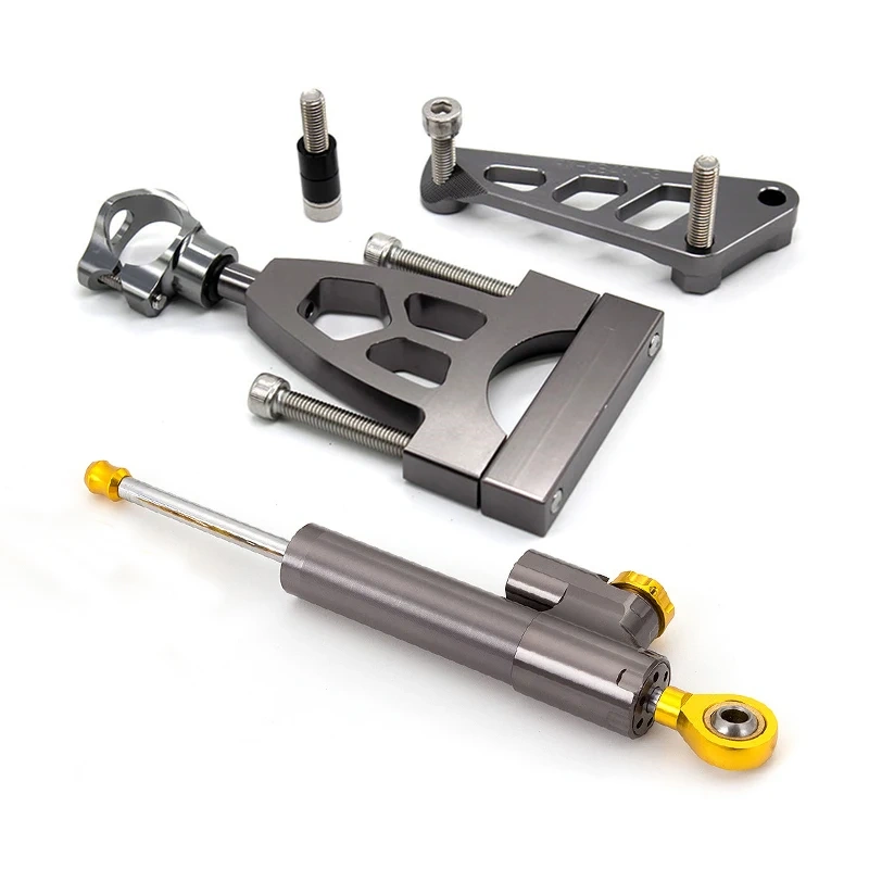 Fiber Carbon Steering Damper Stabilizer Motorcycle For CB400 VTEC CB400SF CB 400 1999-2015 Dampers Mount Bracket Support Kit