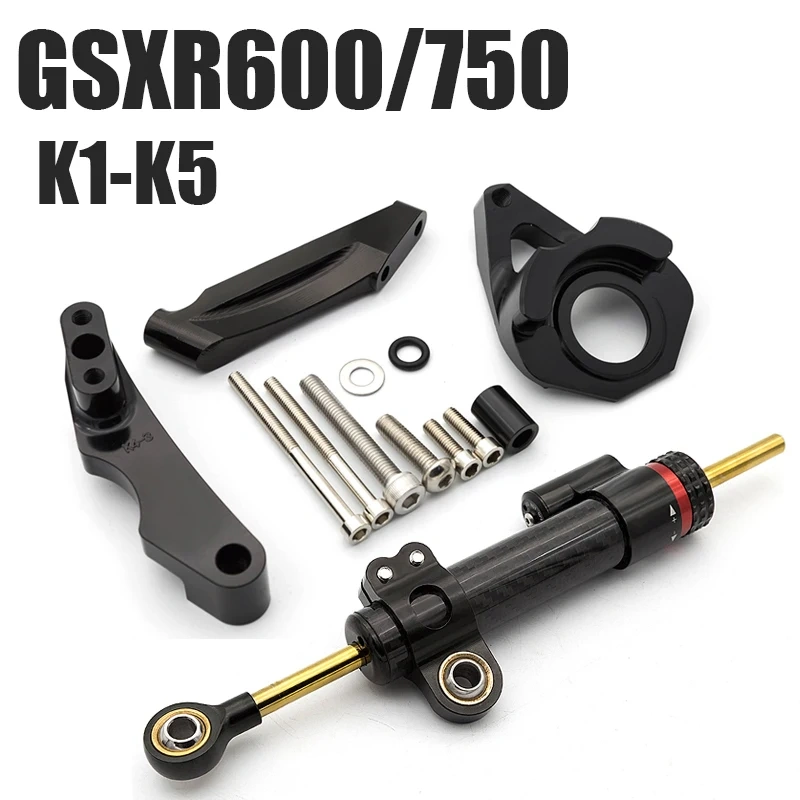 Carbon Steering Damper Stabilizer Bracket Mounting Kit Motorcycle For Suzuki GSXR GSX-R 600 750 2001-2005 K1 K2 K3 K4 K5 GSXR600