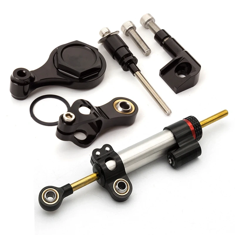 Fiber Carbon Steering Damper Stabilizer For Yamaha YZF R1 YZF-R1 2002 Motorcycle Dampers Mount Bracket Support Kit Accessories