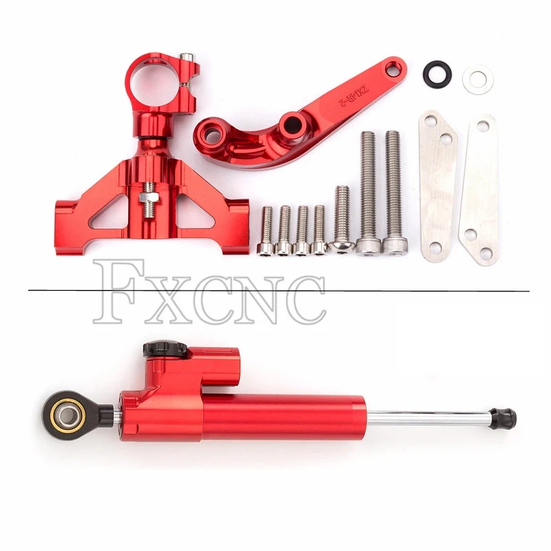 Fiber Carbon Steering Damper Stabilizer Motorcycle For Kawasaki ZX14R ZZR1400 ZX-14R 2006-2020 Dampers Mount Bracket Support Kit