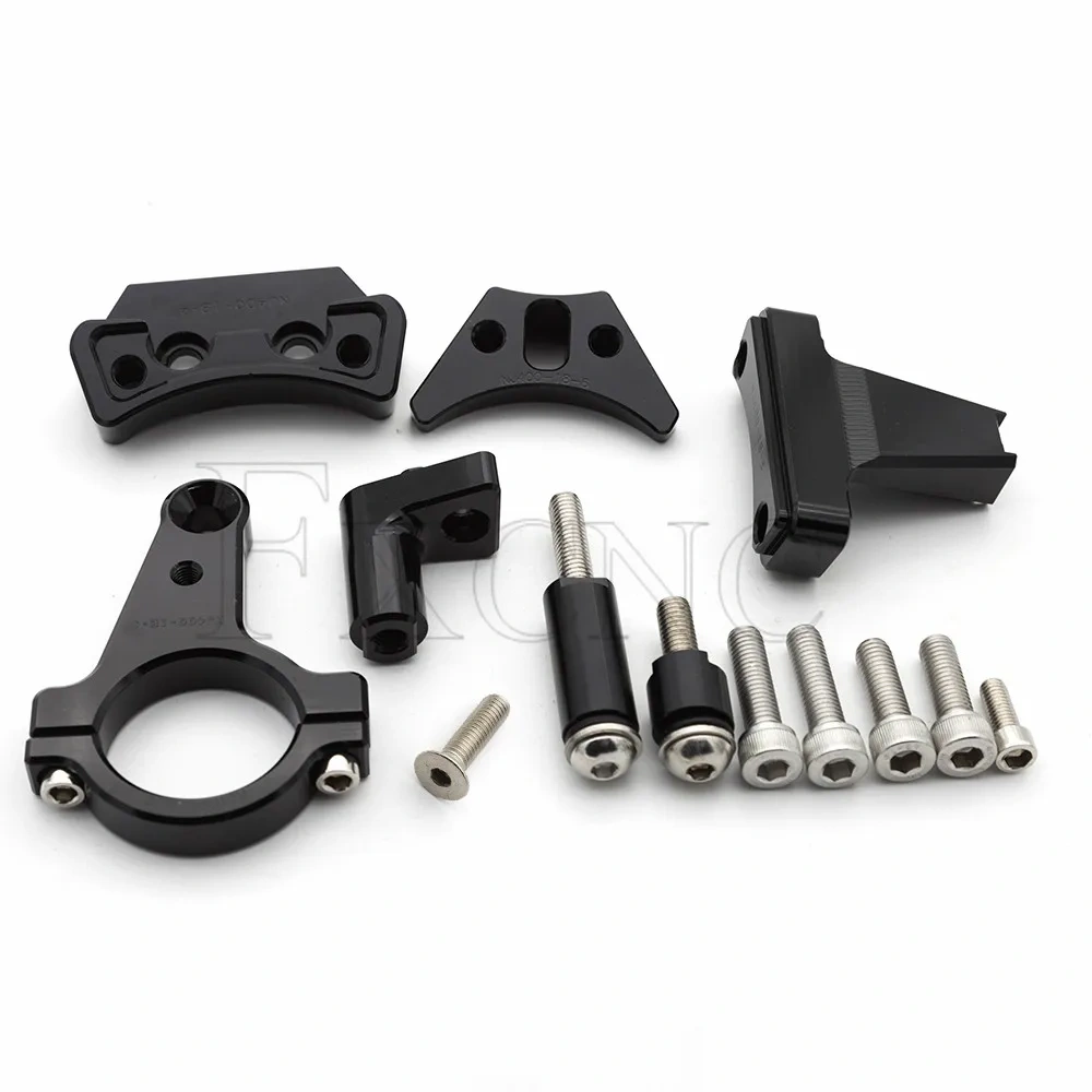 Fiber Carbon Steering Damper Stabilizer Motorcycle For Kawasaki Ninja 400 2018-2022 2019 2021 Dampers Mount Bracket Support Kit