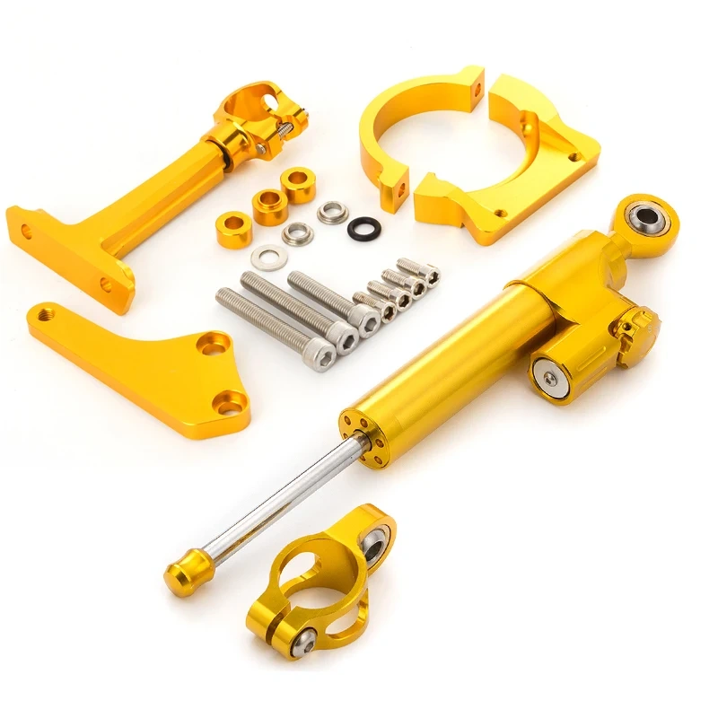 Fiber Carbon Steering Damper Stabilizer Motorcycle For Kawasaki ER6N ER6F ER-6N ER-6 2006-2008 Dampers Mount Bracket Support Kit