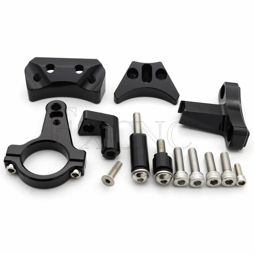 Fiber Carbon Steering Damper Stabilizer Motorcycle For Kawasaki Ninja 400 2018-2022 2019 2021 Dampers Mount Bracket Support Kit