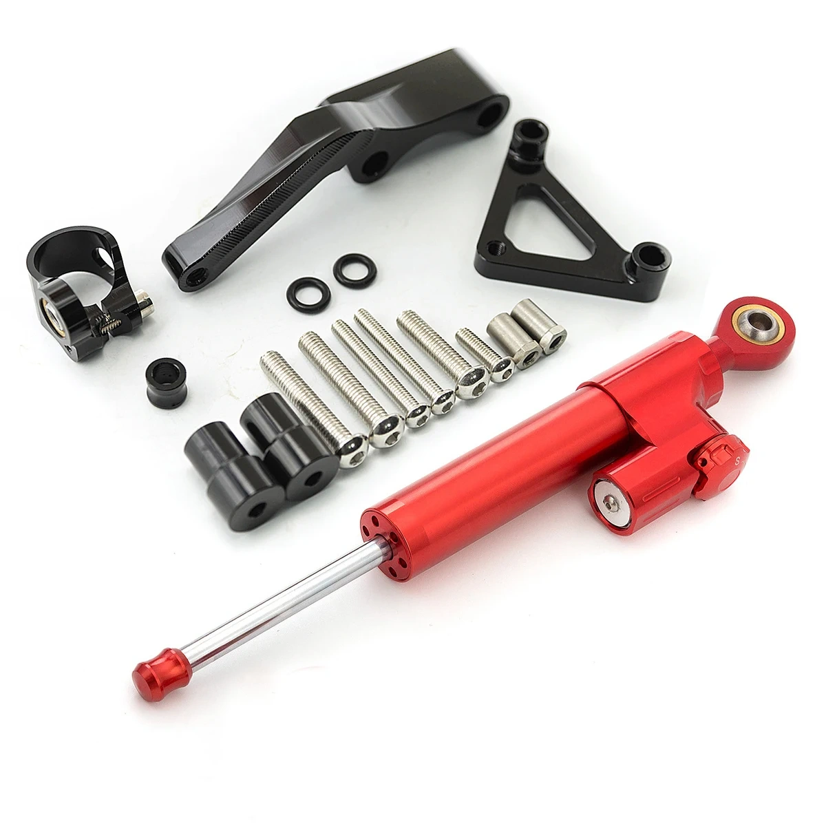 For DUCATI Monster 696 Fiber Carbon Steering Damper Stabilizer Motorcycle Dampers Mounting Bracket Support Kit Accessories