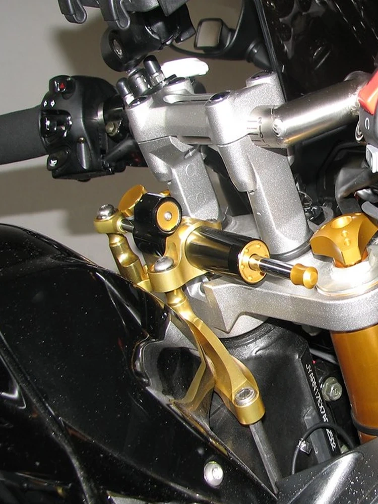 For Yamaha FZ1 FZ1N FAZER 2006-2015 2007 2008 Fiber Carbon Steering Damper Stabilizer Linear Mounting Support Bracket Kit
