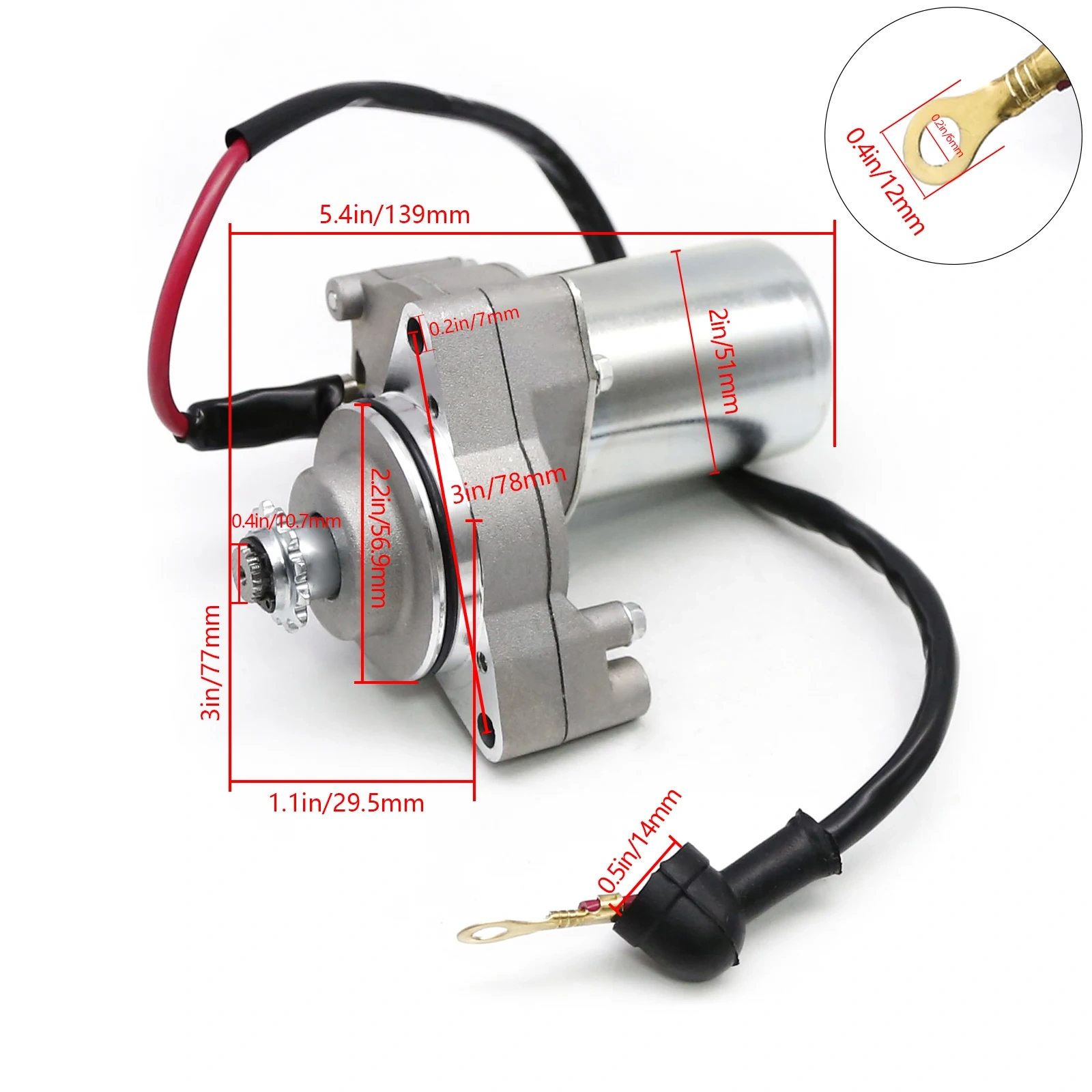 Quad Bike ATV Starter Motor 3 bolts 50cc 70cc 90cc 110cc 125cc Starters Foxico Lifan Gokart Buggy Mini Bikes