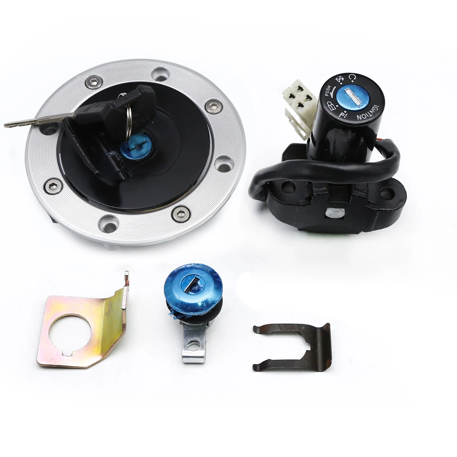 Motorcycle Ignition Switch Gas Cap Fuel Tank Cover Seat Lock Key Set For Suzuki GS500 GS 500 2001-2012 GS500E 1989-2000
