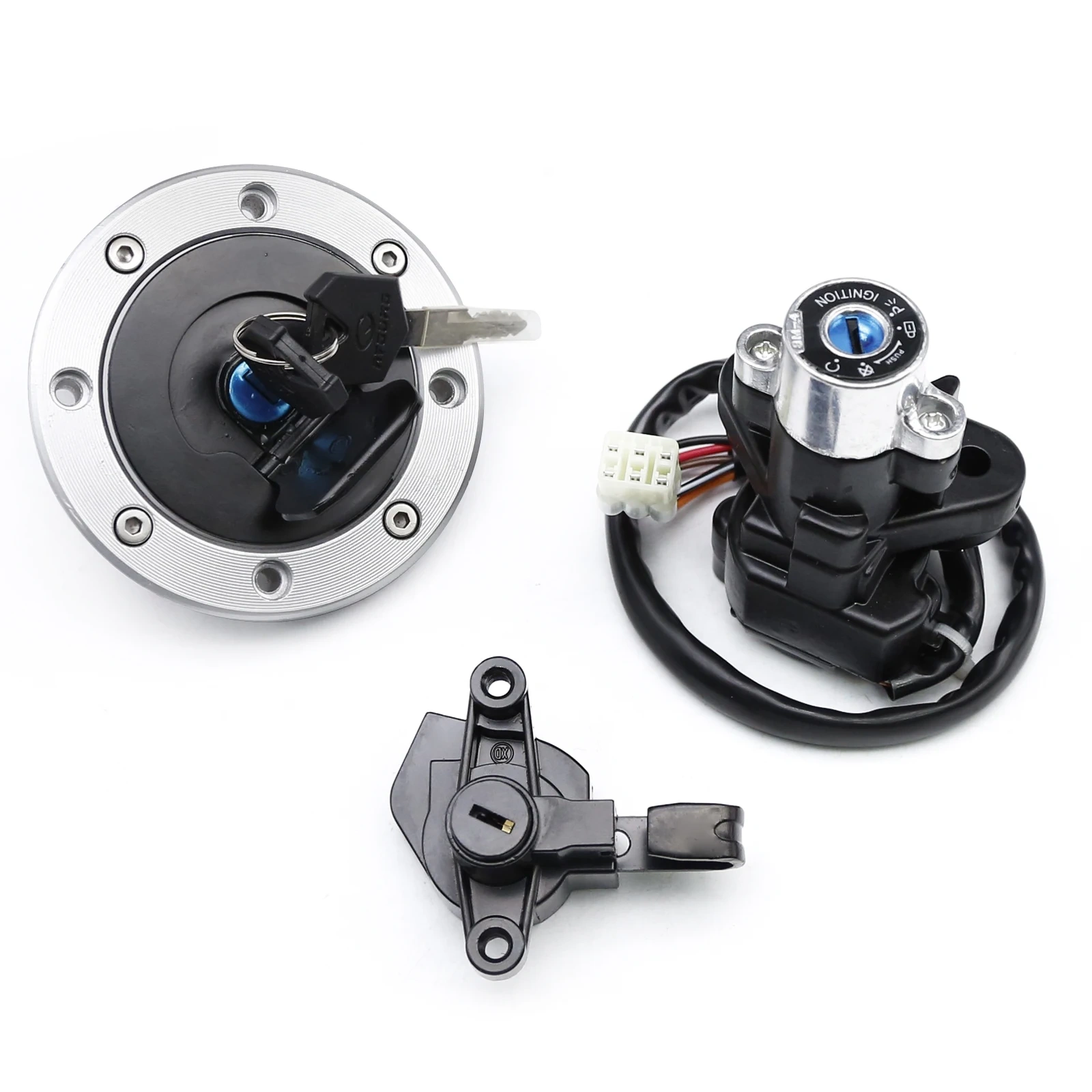 Motorcycle Ignition Switch Gas Cap Fuel Tank Cover Lock Key Set For Suzuki Bandit 600 1200 GSF600 GSF1200 GSF 600 1200 1996-2005