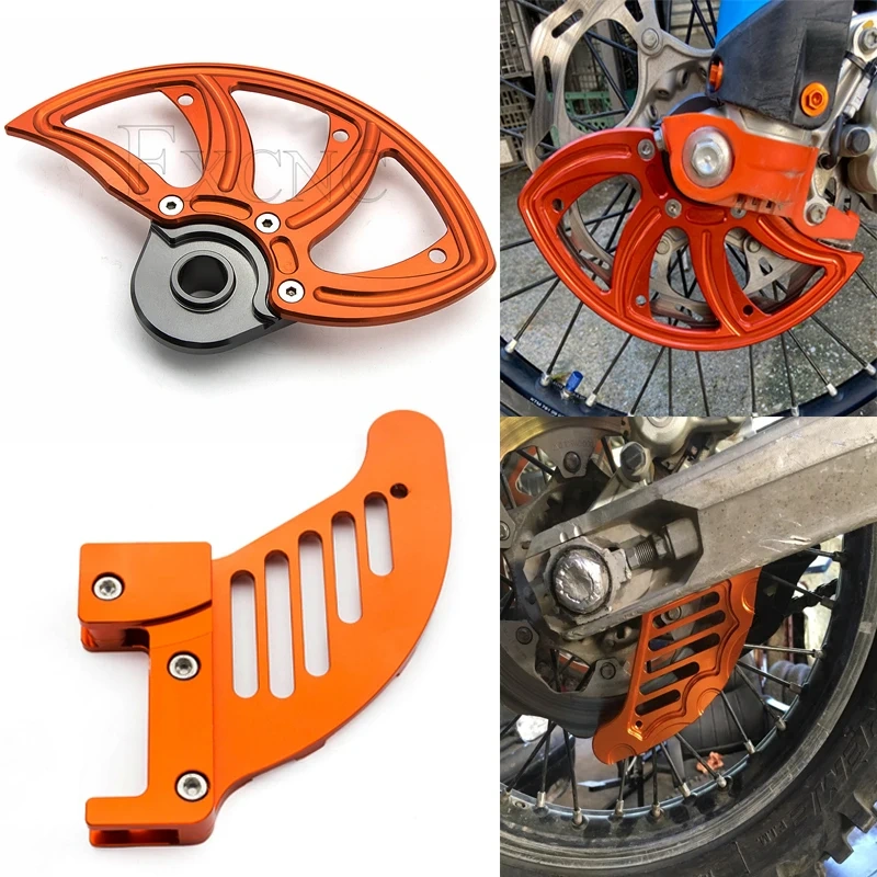 CNC Aluminum Motorcycle Front Rear Brake Disc Guard Protector Cover For HusqvarnaTE FE FC TC 125 200 250 300 350 400 450 501