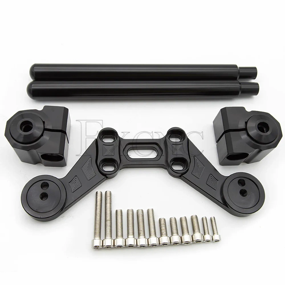 Universal Motorcycle Clip on Handlear Handle Bar Clipon Fork 75mm Fat Bar Clamp Complete Set