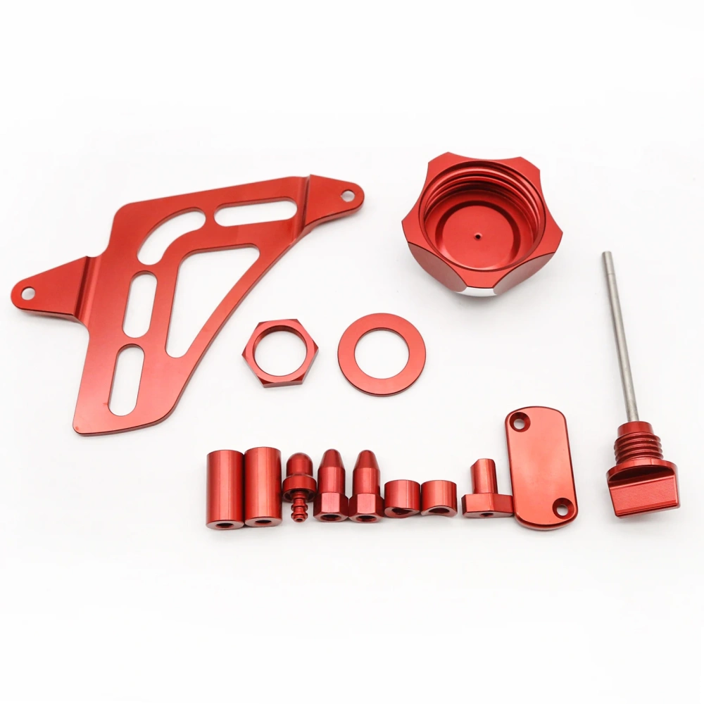 One Set For Honda CRF230F CRF 230F 230 F Accessories Aluminum Gas Cap Oil Dipstick Front Brake Reservoir Caps Chain Cover