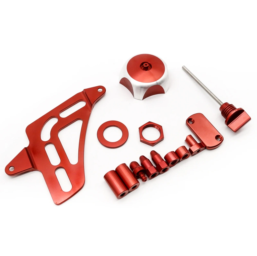 One Set For Honda CRF230F CRF 230F 230 F Accessories Aluminum Gas Cap Oil Dipstick Front Brake Reservoir Caps Chain Cover
