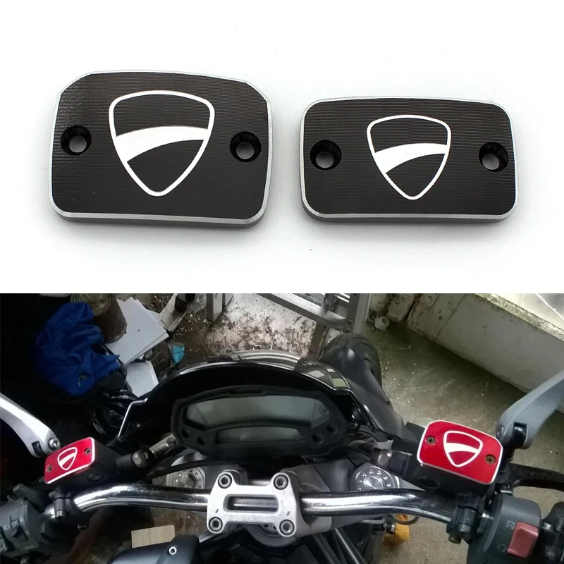 CNC Aluminum Motorcycle Brake Clutch Fluid Fuel Reservoir Cap Cover For Ducati Monster 695 696 S2R 800 795 796 759