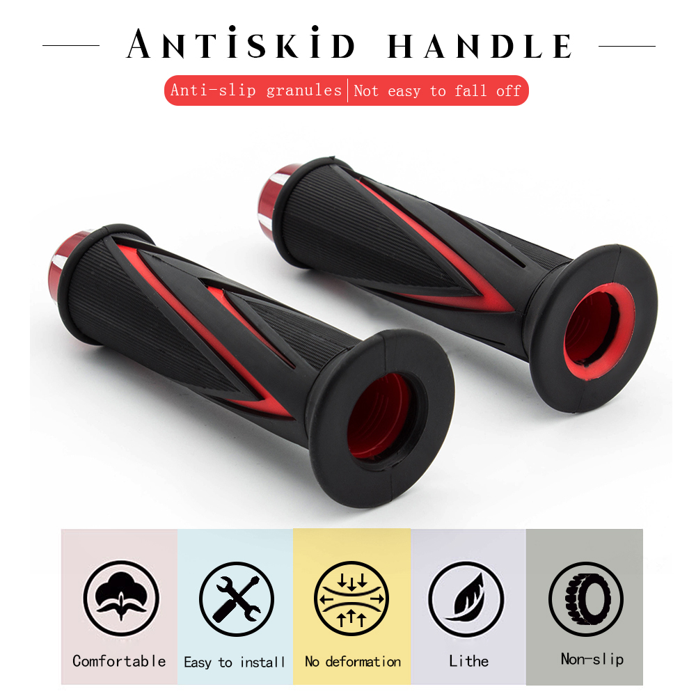 7/8'' Motorcycle Grips Hand Bar Grips Rubber Anti-Slip Mountain Motocross Handlebar for KTM Yamaha Kawasaki Universal Pit Bike
