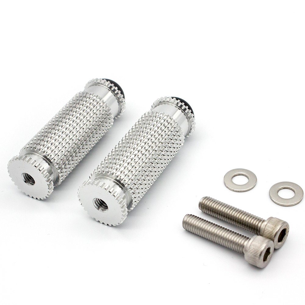 8mm Motorcycle Aluminum Rearsets Footrest Footpegs Foot pegs Pedal Universal silver only