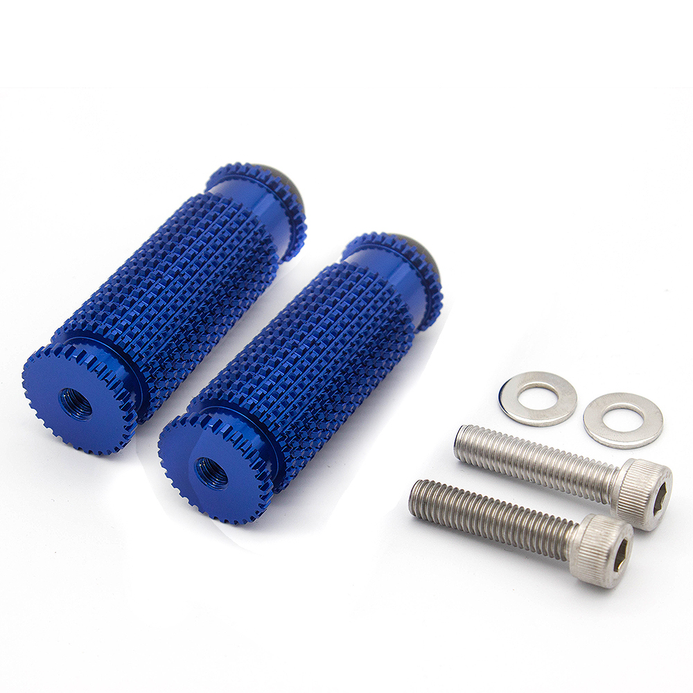 8mm Motorcycle Aluminum Rearsets Footrest Footpegs Foot pegs Pedal Universal blue only