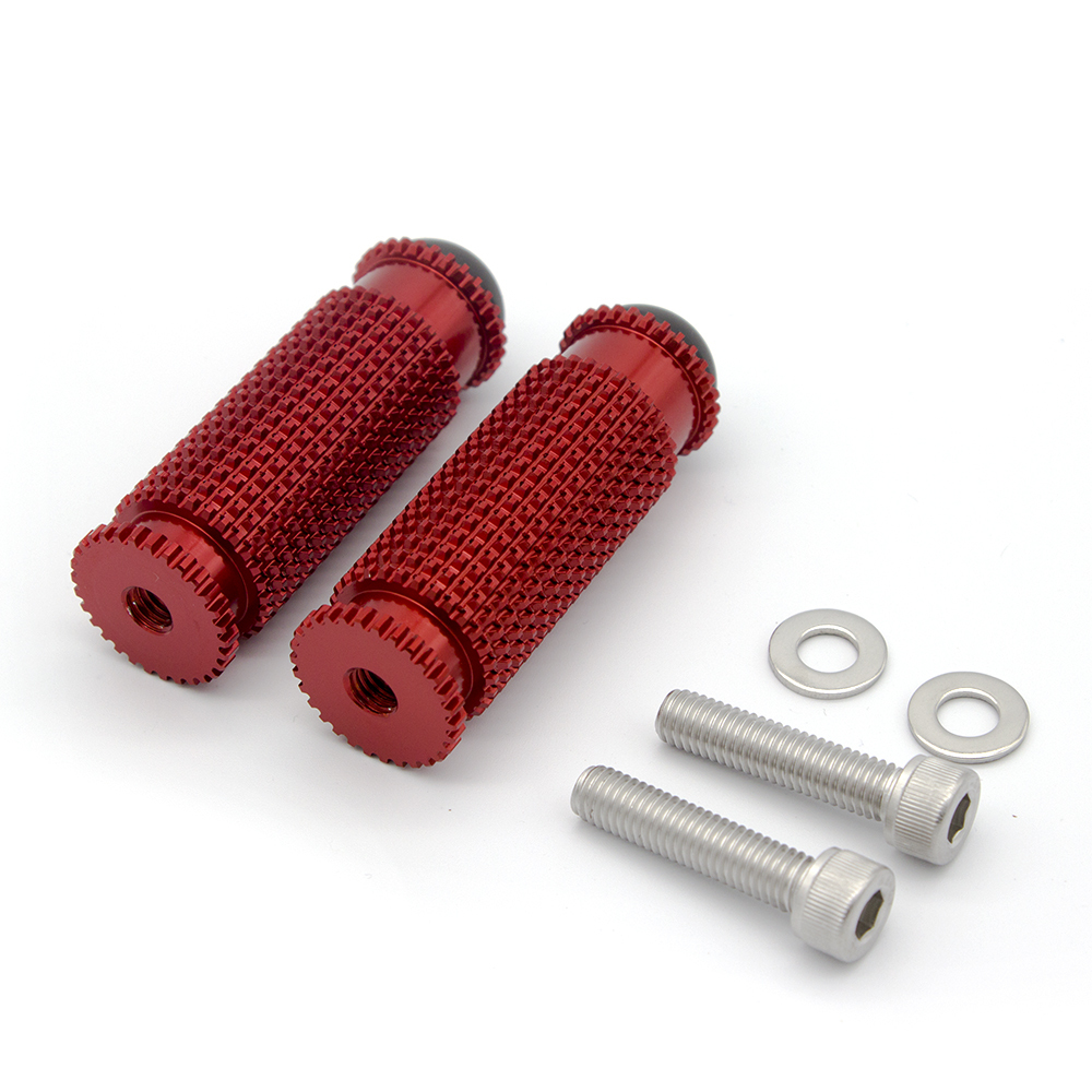 8mm Motorcycle Aluminum Rearsets Footrest Footpegs Foot pegs Pedal Universal red only