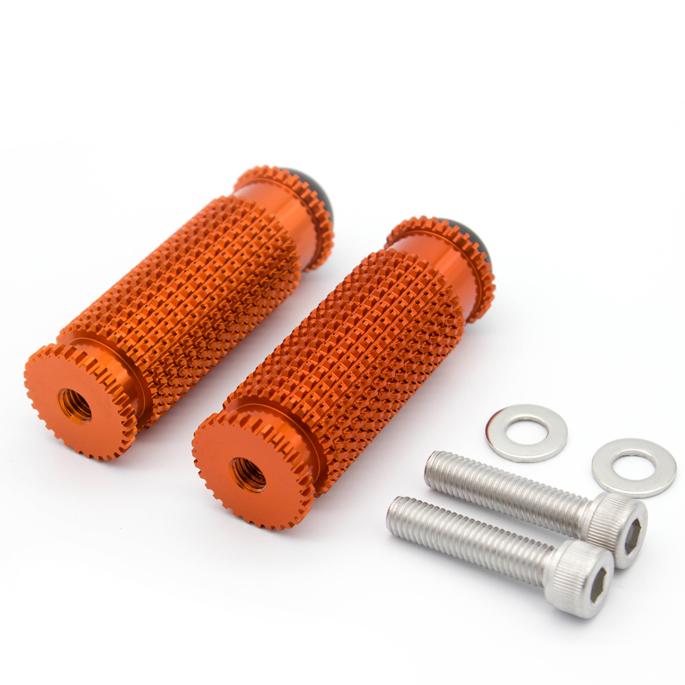 8mm Motorcycle Aluminum Rearsets Footrest Footpegs Foot pegs Pedal Universal orange only