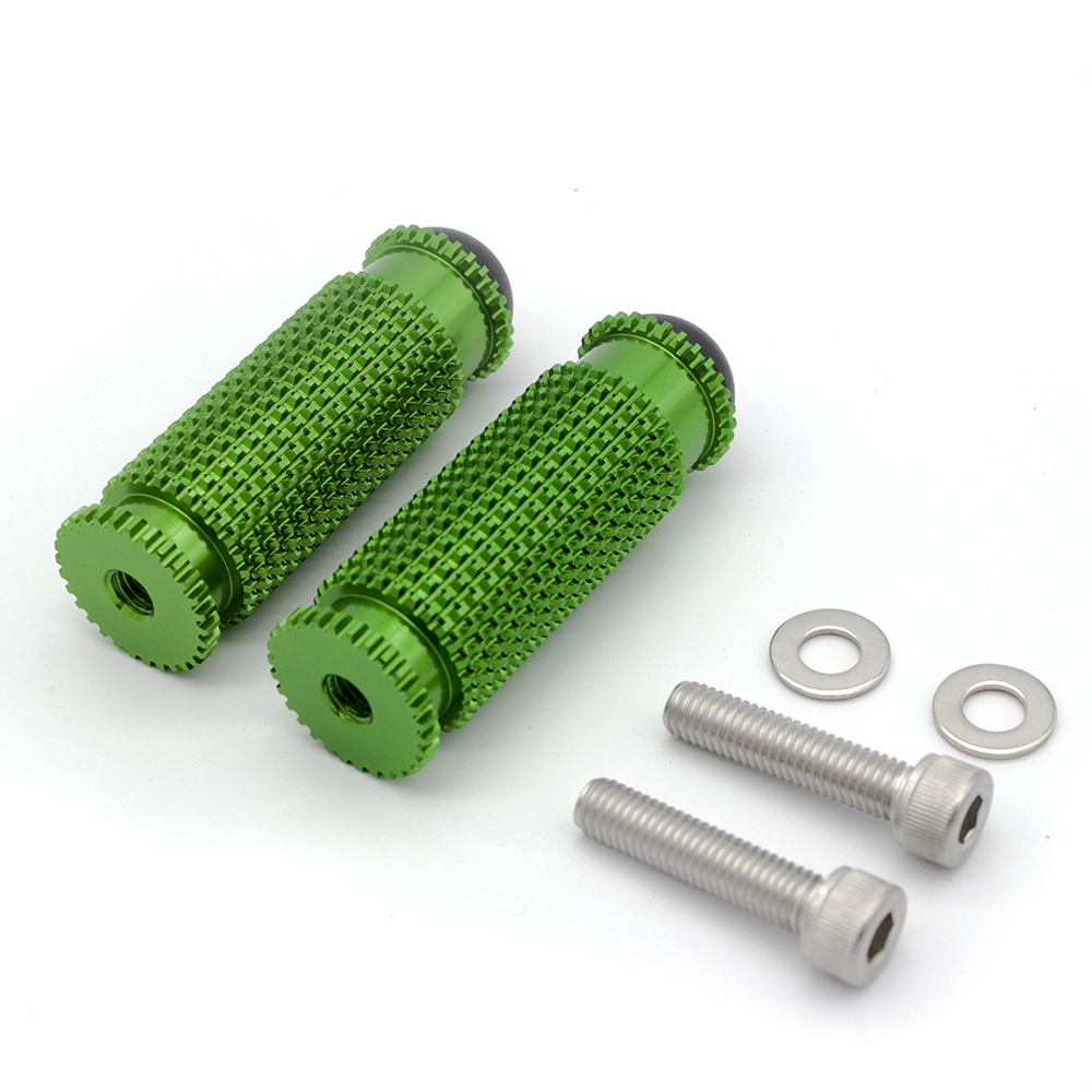 8mm Motorcycle Aluminum Rearsets Footrest Footpegs Foot pegs Pedal Universal green only