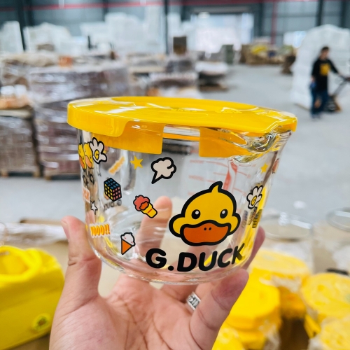YD001 Little Yellow Duck High Boron Glass Measuring Cup 小黄鸭高硼玻璃量杯500毫升