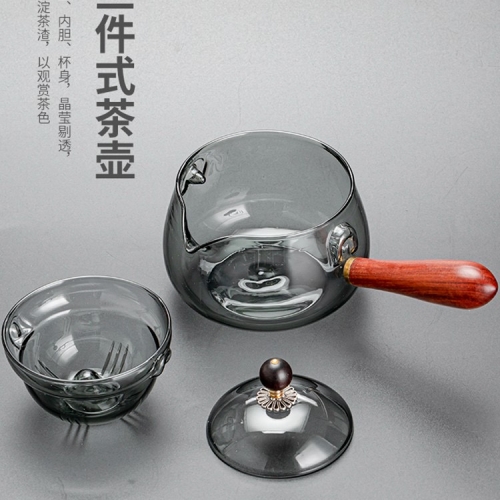 QD0002 Glass Tea Pot 全度玻璃茶壶灰色逍遥壶
