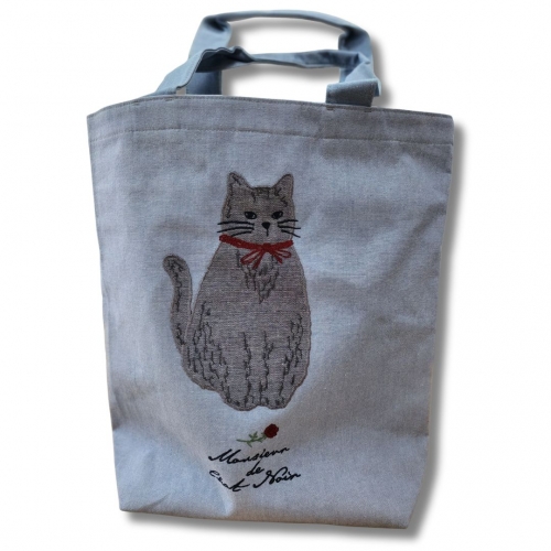 HH023 Floral+Cat Handbag Shoulder Bag 花卉+猫咪双面单肩包