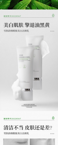 LGW555 SNOW SKIN RHYME Niacinamide Whitening Cleanser雪肤韵烟 胺美白洁颜乳100g