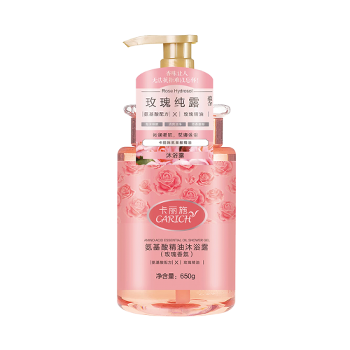 CBA038 CARICH Amino Acid Essential Oil Shower Gel (Rose Hydrosol) 卡丽施氨基酸精油沐浴露 (玫瑰香氛) 650G