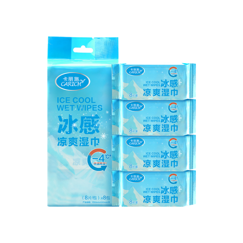 CBC038 CARICH Ice Cool Wet Wipes 卡丽施牌冰感凉爽湿巾 8PCS * 8PACKS