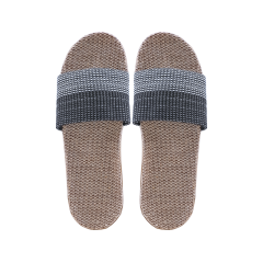 KAC852 KARDLI Flaxen Slipper (Men) 家得丽824男士简约款亚麻拖鞋(黑灰色) 41-42
