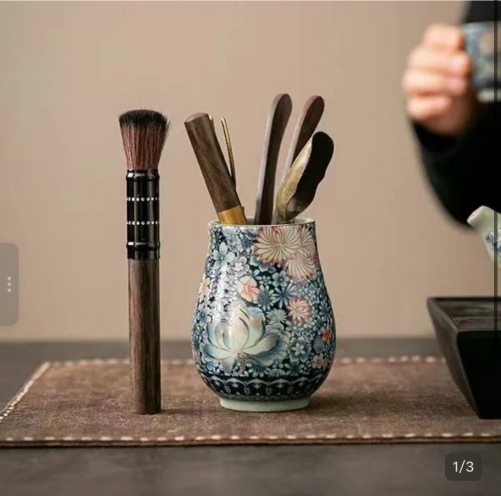 TEACERE01 Tea Ceremony (Six Gentlemen) 汝窑青花红牡丹茶道 (六君子）