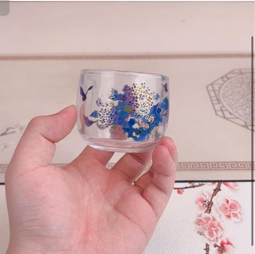 TEACUP12 Butterfly Glass Tea Cup 引蝶玻璃变色客人杯