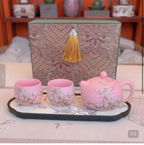 ZQH001 ZHUANGQIUHUA Tea Set Collection 庄华秋玉兰花西施壶一壶两杯