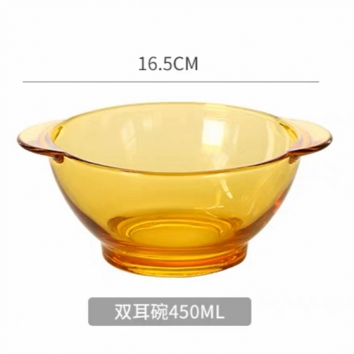 SGP001 SENGAOPAI Bowl With Handle 森高派家用琥珀色耐高温吃饭碗 450ML