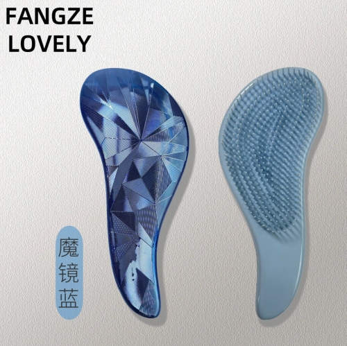 FZ0001 Lovely Magic Mirror Comb 电镀高级美发不打结魔镜梳 (粉色/紫粉/蓝色)