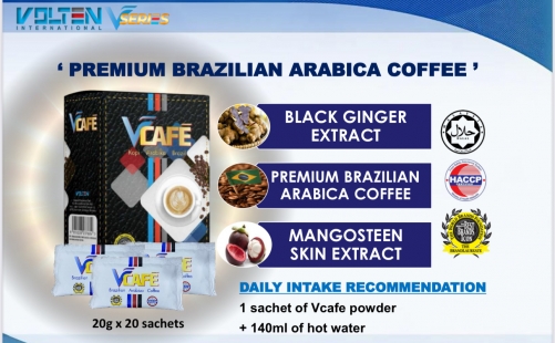 VT001 VOLTEN Premium Brazilian Arabica Coffee 黑姜顶级阿拉比卡咖啡 (20G*20 Sachets)