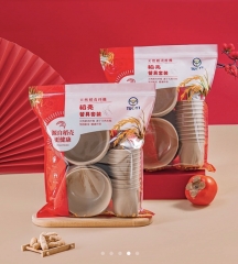 TUOYI001  Disposable Rice Husk Bowls/Cups/Chopsticks/Spoons Set一次性稻壳环保餐碗杯（10碗+杯+筷子+勺）