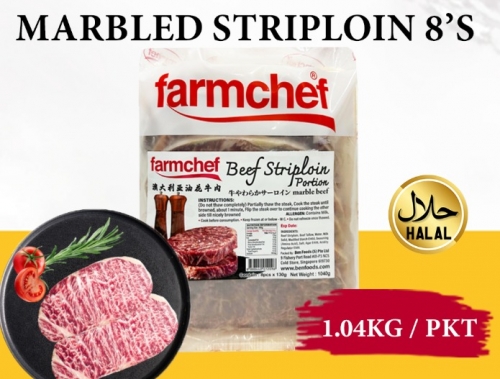 FZ62-003A FRAMCHEF BEEF STRIPLOIN PORTION TRAY PACK (8'S130gm)