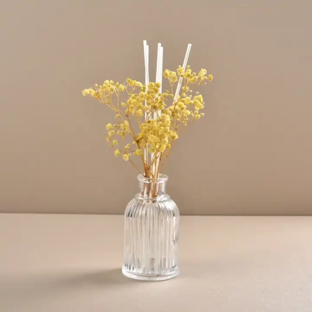 Luxury Home Decor Perfume Fragrance Natural Essential Oil Glass Bottle Reed Diffuser With Aroma Flower Stick