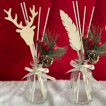 Free Sample Christmas Reed Diffuser Sola Flower Home Rattan Fiber Wooden Flower Reed Sticks