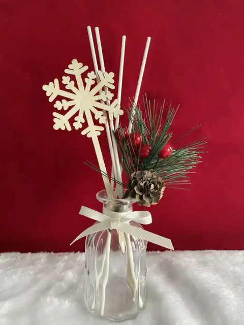 Free Sample Christmas Reed Diffuser Sola Flower Home Rattan Fiber Wooden Flower Reed Sticks