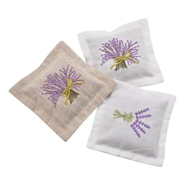 Customized Logo High Quality Embroidery Dry Flower Lavender Sachets