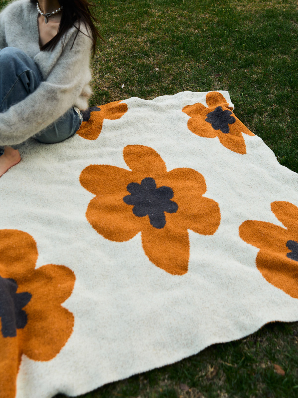 Best-selling Crochet Fleece Cozy Knitted Flower Blanket Throws For Baby