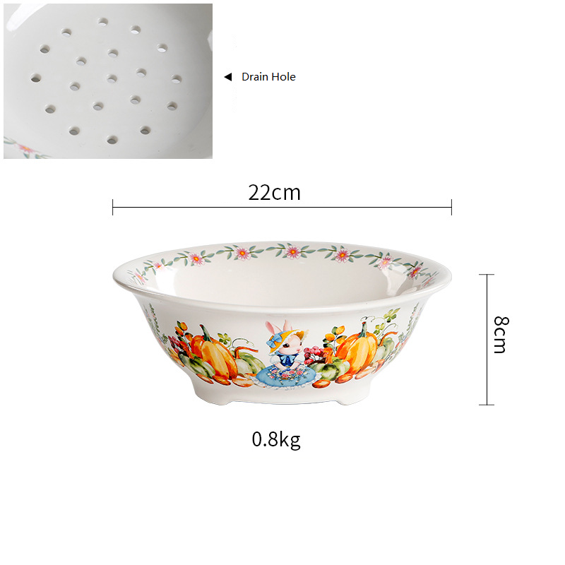 Pumpkin Rabbit Ceramic Plates and Bowls Sets including Dinner Plates, Dessert Plates, Cereal Bowls, Microwave &amp; Dishwasher Safe